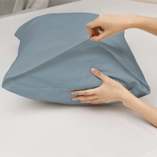 طقم شراشف قطن مفرد - 2 قطع - أزرق بحيرة