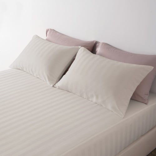 طقم شراشف فندقية مفرد ونص - 3 قطع - الرمادي الفضي