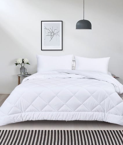 حشوة مفارش مقاس مفرد ونص - أبيض