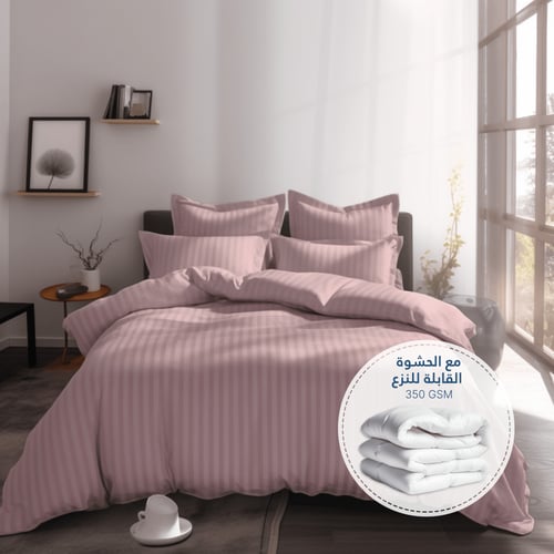 مفارش فندقي قطن مزدوج مع الحشوة القابلة للنزع - 9...