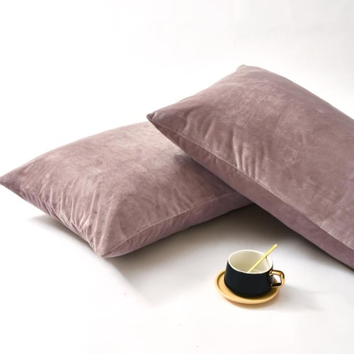 مفرش مزدوج مخمل - 7 قطع - سلسلة لامورا - رمادي بنف...