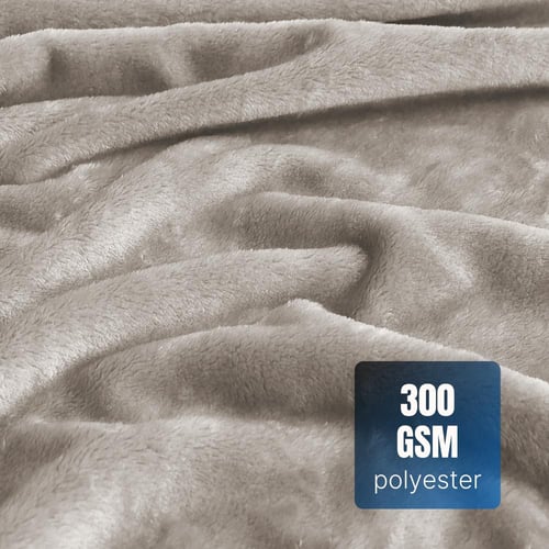 طقم شراشف مخملي ذو وجهين مزدوج - 3 قطع - رمادي متو...