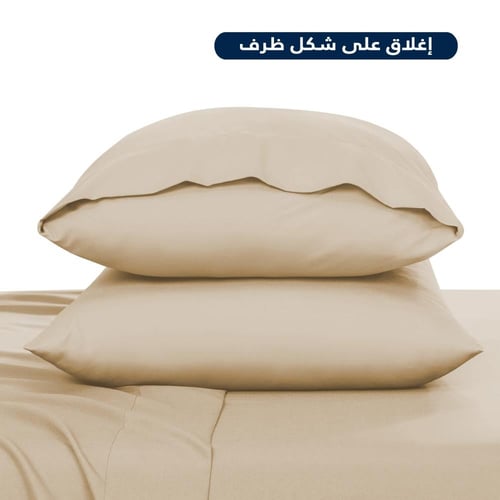 طقم بيت مخدة سادة - 2 قطع - رمادي فاتح