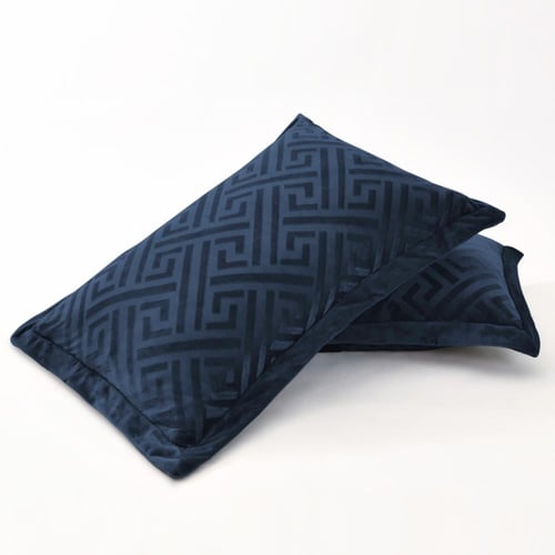 مفرش مفرد مخمل - 5 قطع - سلسلة لامورا - أزرق داكن