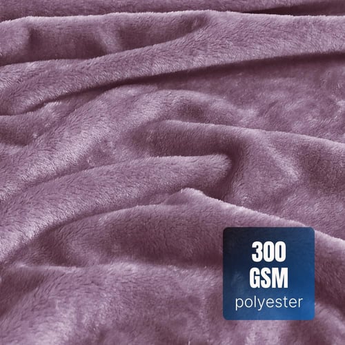 طقم شراشف مخملي ذو وجهين مفرد - 2 قطع - فاتح بنفسج...