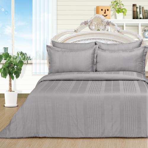 تلبيسة لحاف قطن مفرد - 240 غرزة - 4 قطع - رمادي