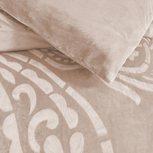 مفرش مفرد ونص مخمل - 5 قطع - سلسلة لامورا - بنفسجي...