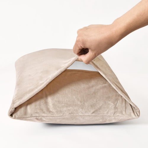 طقم بيت مخدة مخملي - 2 قطع - رمادي فاتح بنفسجي