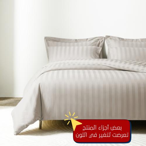 تلبيسة لحاف قطن مفرد - 240 غرزة - 4 قطع - الرمادي...