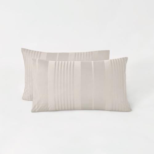 طقم بيت مخدة فندقي قطن - 2 قطع - رمادي فضي