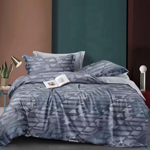 مفرش صيفي مزدوج - 8 قطع - سلسلة ميلان - أزرق رمادي