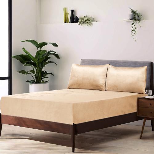 طقم شراشف مخملي ذو وجهين مفرد - 2 قطع - جمل