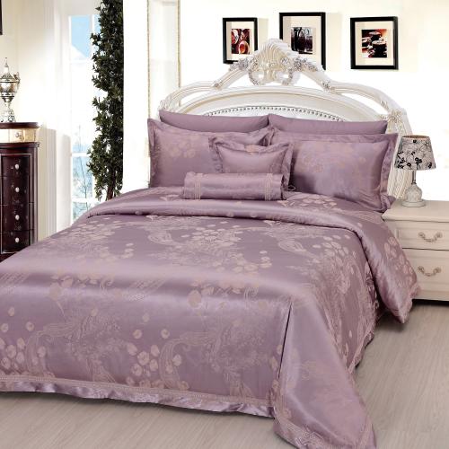 مفرش مزدوج جاكار - 8 قطع - سلسلة إلورا - بنفسجي