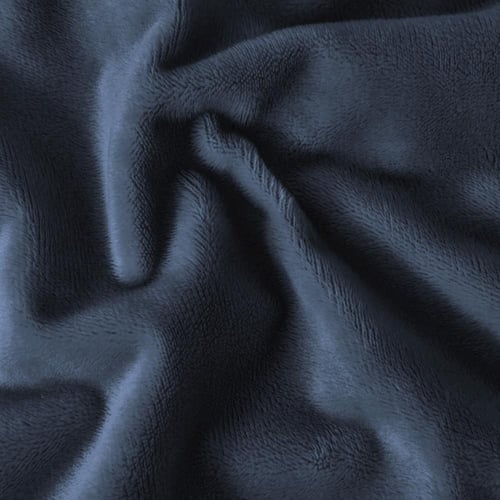 طقم شراشف مخملي ذو وجه واحد مفرد - 2 قطع - أزرق دا...