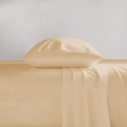 طقم شراشف سرير قطن بدون مطاط مفرد - 3 قطع - بيچ