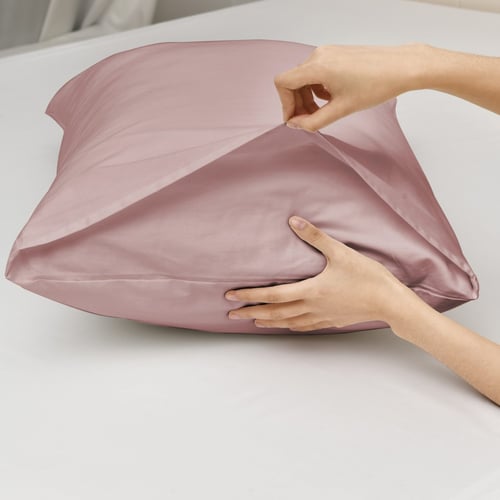 طقم شراشف قطن مزدوج - 3 قطع - وردي بنفسجي