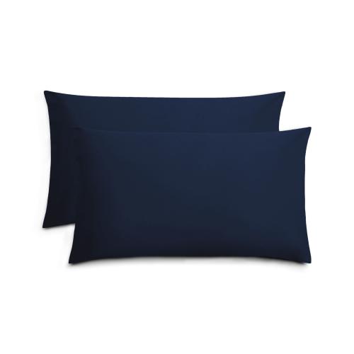 طقم بيت مخدة سادة - 2 قطع - أزرق داكن