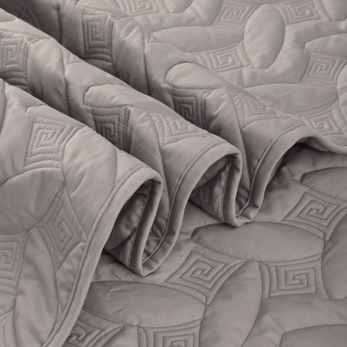 مفرش مضغوط قطن مفرد - 3 قطع - سلسلة ألبيانا - رماد...