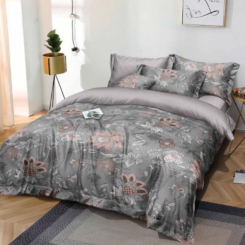 مفرش صيفي مفرد ونص - 4 قطع - سلسلة ميلان - رمادي