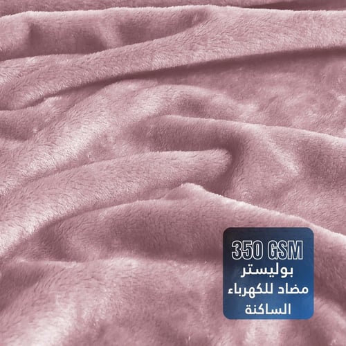 بطانية مخمل خفيفة نفر 230 × 170 - سلسلة رواء - ورد...