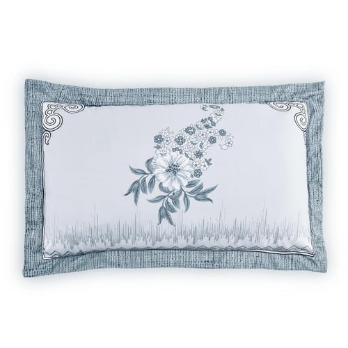 مفرش صيفي مزدوج - 6 قطع - سلسلة سيلين - رمادي أزرق