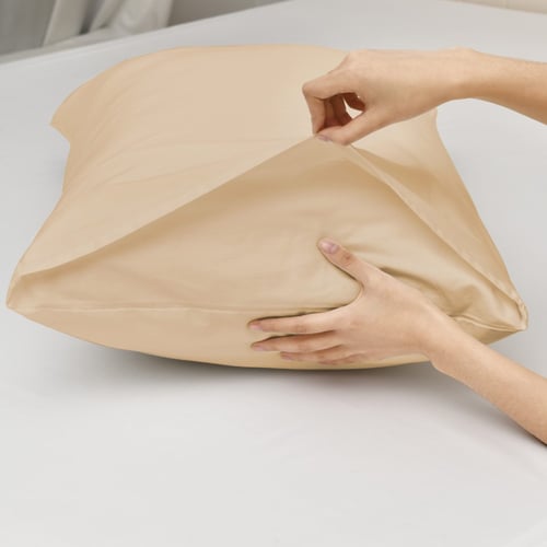 طقم شراشف قطن مزدوج - 3 قطع - بيج