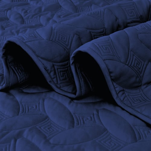 مفرش مضغوط مفرد - 3 قطع - سلسلة إلميرا - أزرق داكن