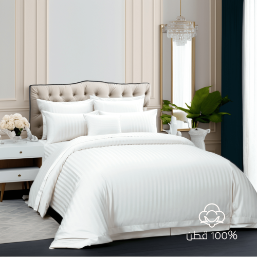 مفارش فندقي قطن مزدوج مع الحشوة القابلة للنزع - 9...