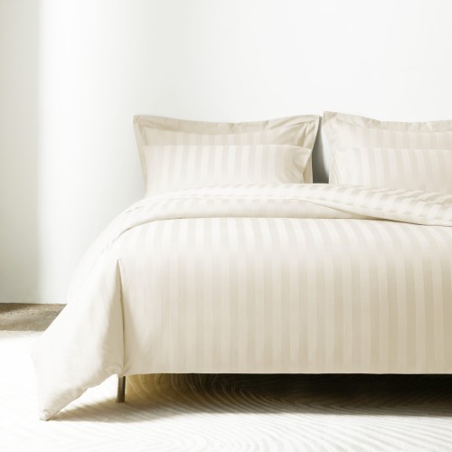 تلبيسة لحاف قطن مفرد - 240 غرزة - 4 قطع - كريمي