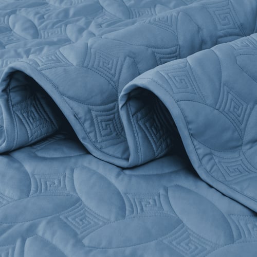مفرش مضغوط مفرد ونص - 3 قطع - سلسلة إلميرا - أزرق...