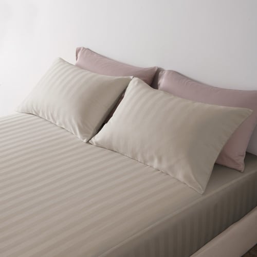 طقم شراشف فندقية مزدوج - 3 قطع - رمادي جديد