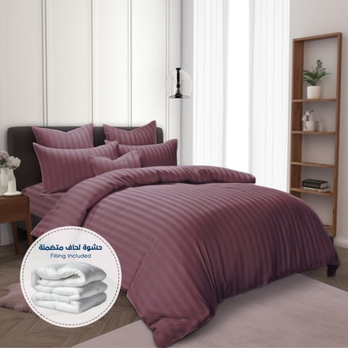 مفرش فندقي مزدوج 9 قطع - حشوة قابلة للنزع - الليلا...