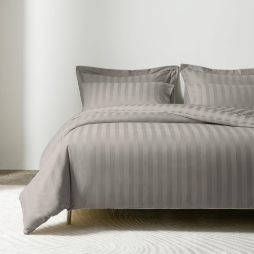 تلبيسة لحاف قطن مزدوج - 240 غرزة - 6 قطع - رمادي