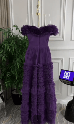 فستان اللون بنفسج تل كراميش من متجر جوهره D