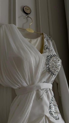 جمبسوت الخامه باربي تطريز اللون ابيض K MN D