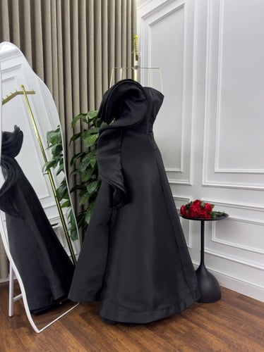 فستان اسود فايبر خامه ميكادو AT - MN