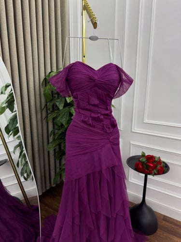 فستان سهره الالوان بنفسج و احمر من متجر جوهره MN L...