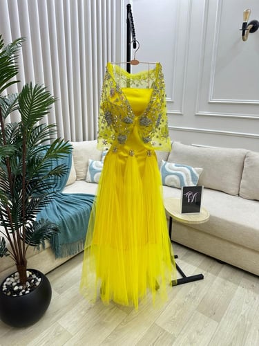 فستان سهره تفته اصلي درجه اولى بطبقات تل وتطريز يد...