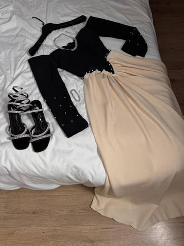 فستان انيق الخامه باربي بطانه لول اللون اسود على ا...