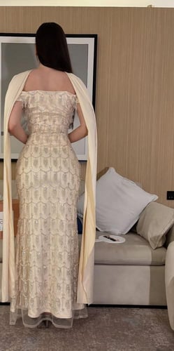 فستان سهره اللون لحمي من متجر جوهره LA MN