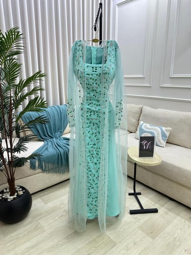 فستان سهره اللون تفني الخامه باربي تل تيواني تطريز...