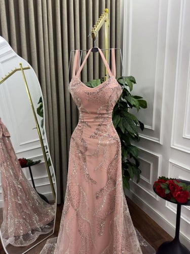 فستان سهره اللون لحمي من متجر جوهره MN