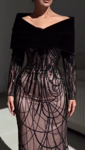 فستان سهره كلفه سهره بطانه تفته مخمل من متجر جوهره...