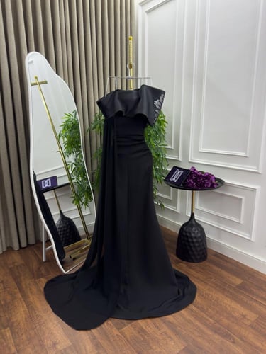 فستان سهره اللون اسود باربي تطريز يدوي من متجر جوه...