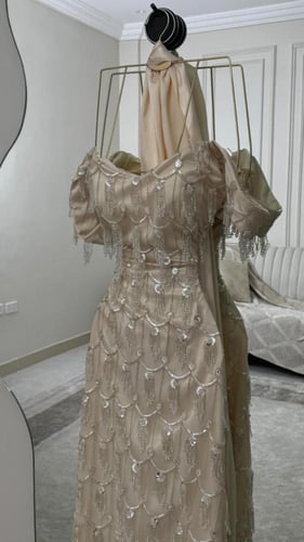 فستان سهره اللون لحمي من متجر جوهره LA MN