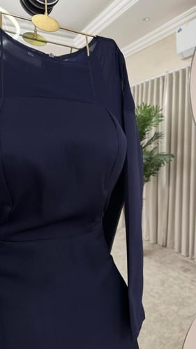 فستان سهره اللون كحلي باربي ذيل كلفه ورود سهره من...