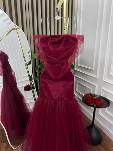 فستان سهره تل الأصلي لحمي و بيج و تيفاني و بنفسجي...