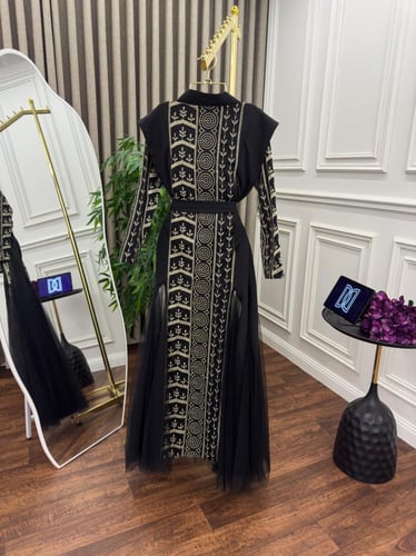 جلابيه باربي تطريزكمبيوتر لون اسود من متجر جوهره