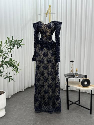 فستان سهره اللون كحلي قماش مستورد سحاب اصلي بطانه...