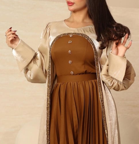 طقم تفته على بلسييه جاكت كرنكل تطريز على القماش بل...